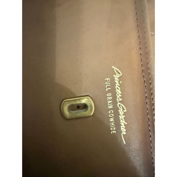 Vintage Princess Gardner Womens Cowhide Leather Tri-fold Checkbook Wallet Tan OS - Picture 3 of 7